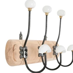 Fabrique de Styles Patère 3 crochets en acacia et fer naturel et blanc - Campagne* Patères