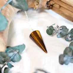 Fabrique de Styles Pendule cône lisse en œil de tigre* Méditation Et Yoga