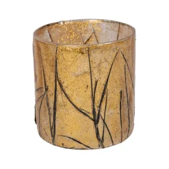 Fabrique de Styles Photophore en verre doré et noir d7cm - Brindille* Photophores, Bougeoirs Et Lanternes