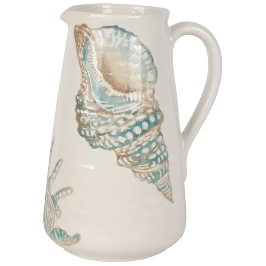 Fabrique de Styles Pichet en faïence bleu et beige 5l - Bord De Mer* Carafes Et Pichets