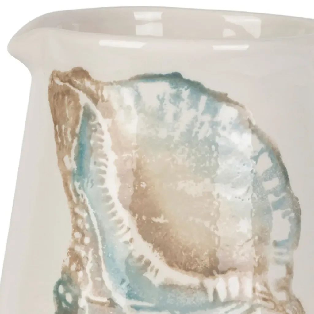 Fabrique de Styles Pichet en faïence bleu et beige 5l - Bord De Mer* Carafes Et Pichets