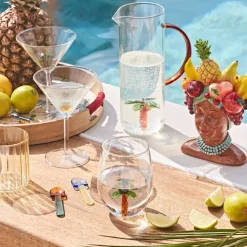 Fabrique de Styles Pichet palmier en verre 1l - Colorea* Carafes Et Pichets