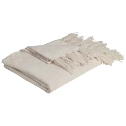 Fabrique de Styles Plaid avec franges en tissu 150x130cm - Klosen* Plaids