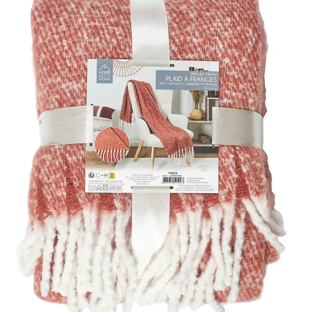 Fabrique de Styles Plaid avec franges en tissu 120x150cm* Plaids
