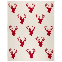 Fabrique de Styles Plaid cerf en coton 150x125cm - Noel* Plaids