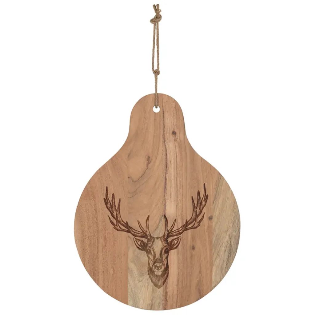 Fabrique de Styles Planche a découper cerf en acacia 32x42cm - Dalbert* Planches À Découper