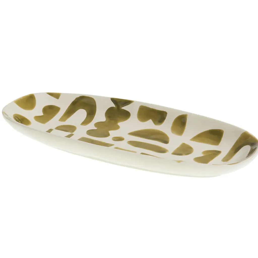 Fabrique de Styles Plat ovale en grès et blanc - Ohana* Plats Et Saladiers