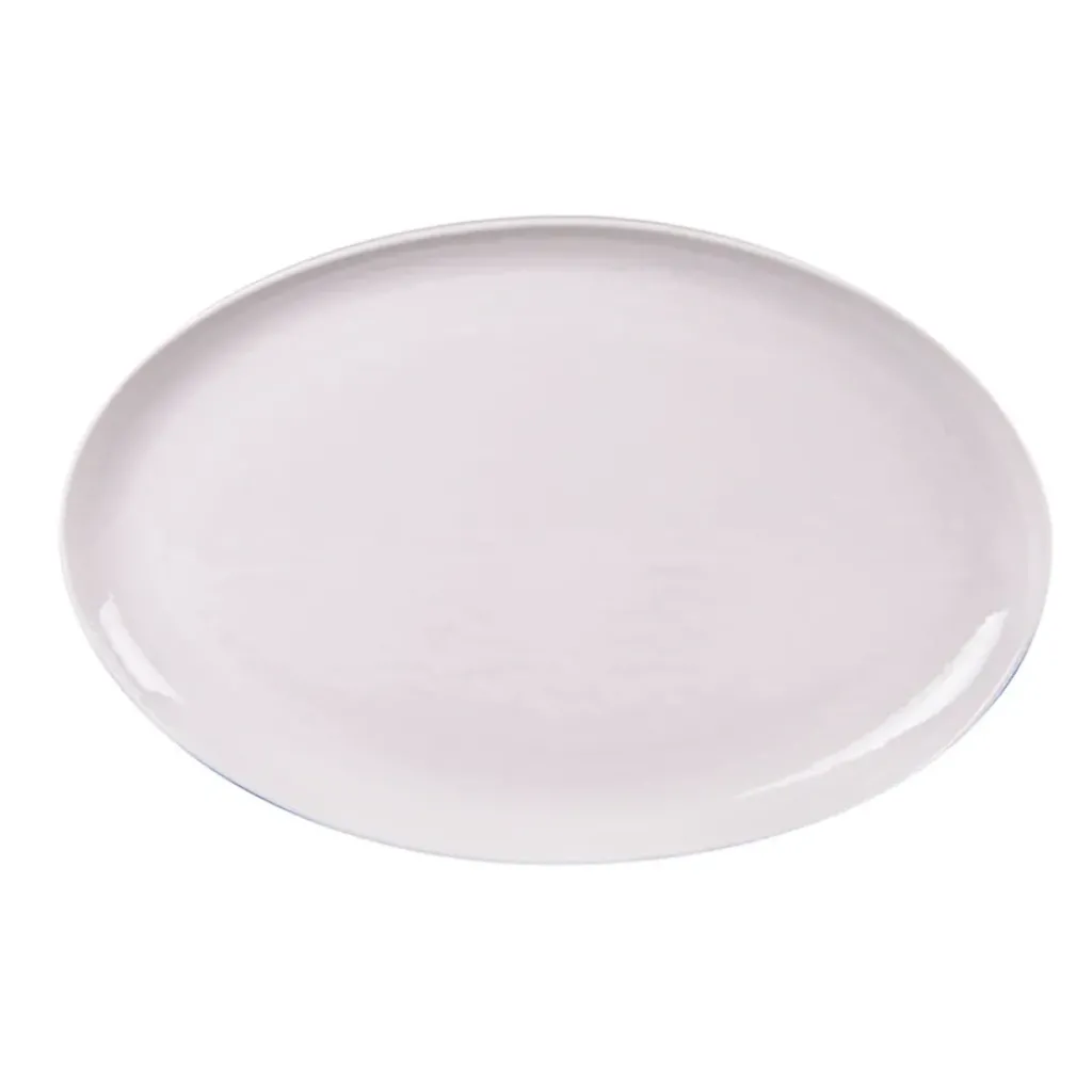 Fabrique de Styles Plat ovale en porcelaine blanche 30x20cm - Ecume* Plats Et Saladiers