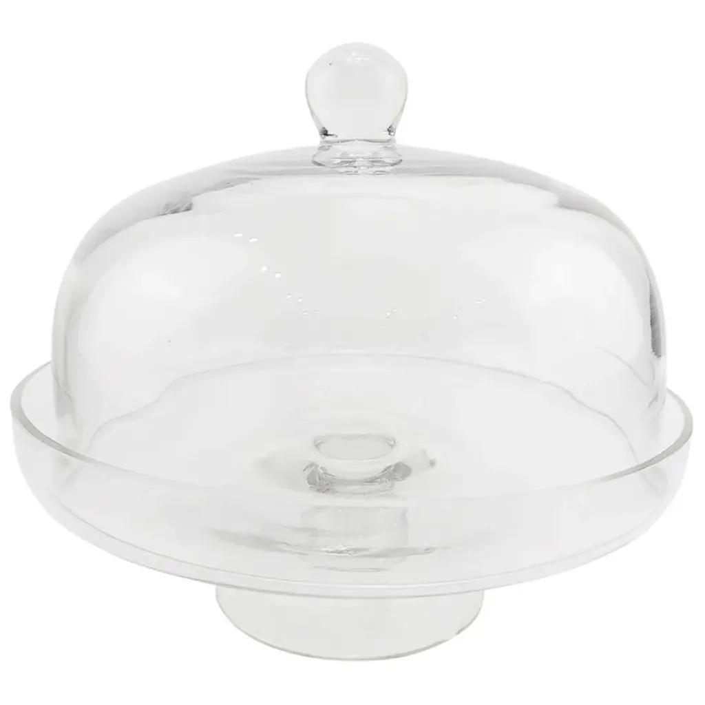 Fabrique de Styles Plat sur pied en verre avec cloche d30cm - Alphe* Plats Et Saladiers