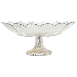 Fabrique de Styles Plat sur pied en verre d33xh15.5cm - Antik* Plats Et Saladiers