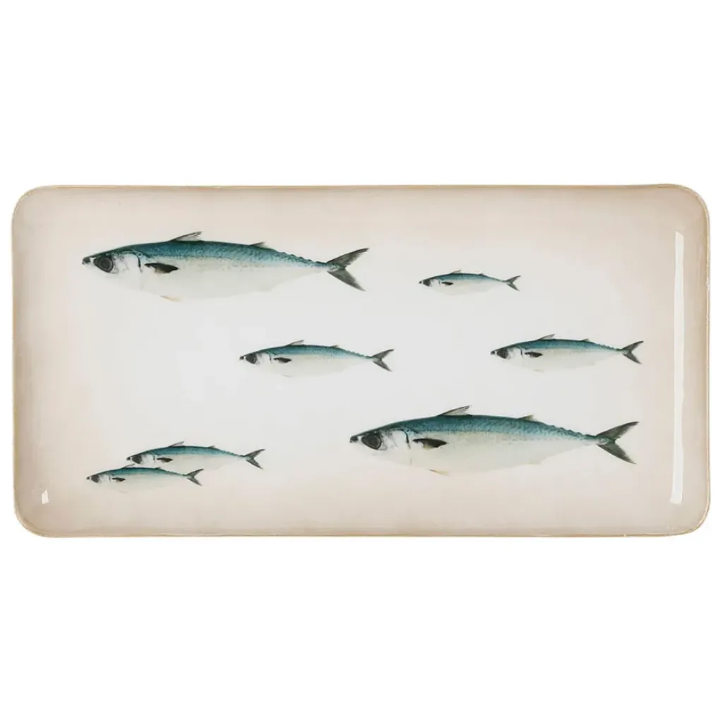 Fabrique de Styles Plateau en fer bleu et doré - riviere* Plateaux