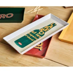 Fabrique de Styles Plateau en tissu synthétique beige et vert 26x11cm - Copains D'Abord* Plateaux