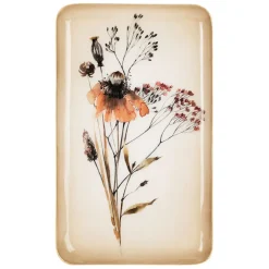 Fabrique de Styles Plateau fleur en fer 15x25.5cm - Floral* Plateaux