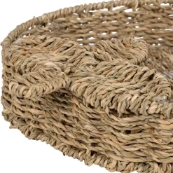 Fabrique de Styles Plateau fraise en jonc de mer naturel et blanc 28x32cm - Les Fruits* Plateaux