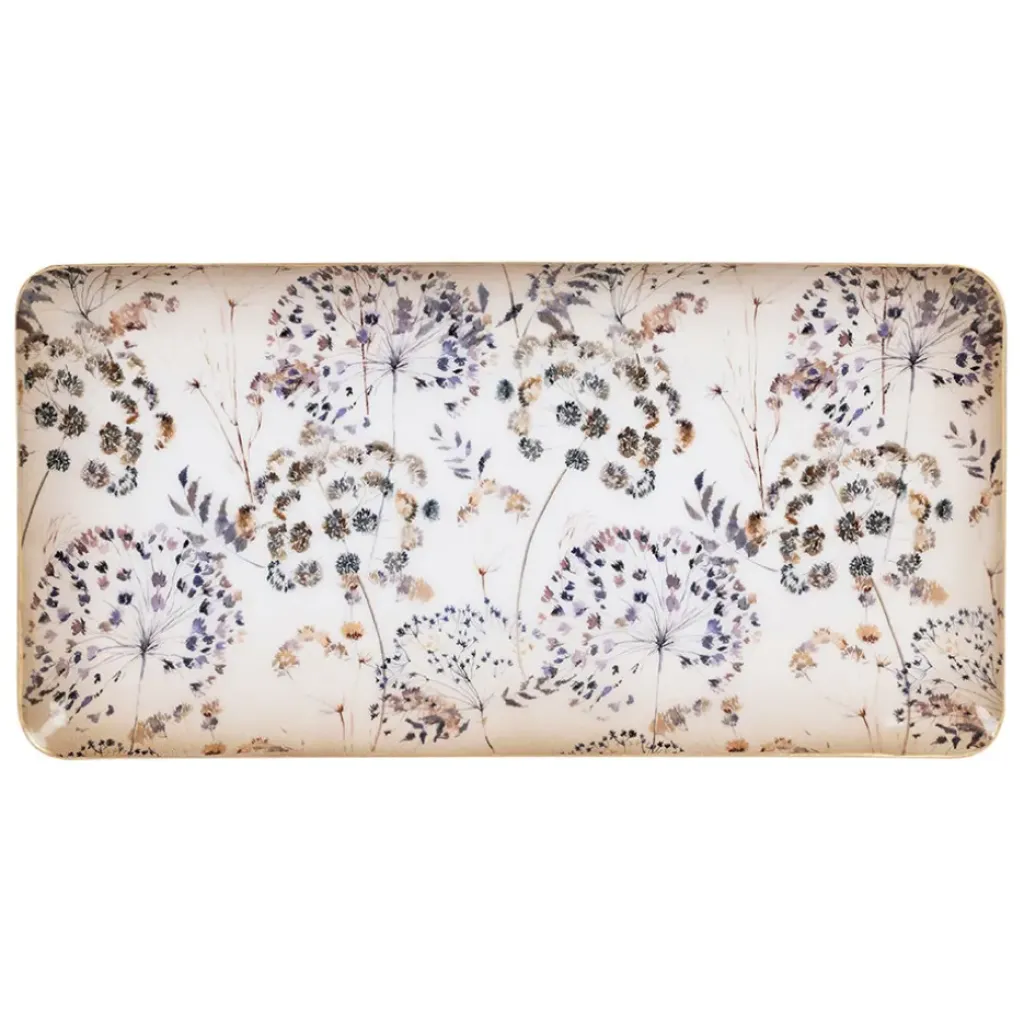 Fabrique de Styles Plateau gypsophile en fer 30x15cm - Botanique* Plateaux