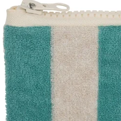 Fabrique de Styles Pochette en coton rayée émeuraude et blanc - Palma* Pochettes Et Housses