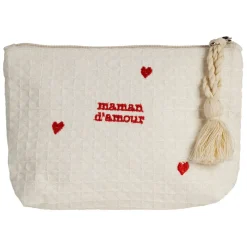 Fabrique de Styles Pochette maman en coton écru et rouge - Famille* Pochettes Et Housses