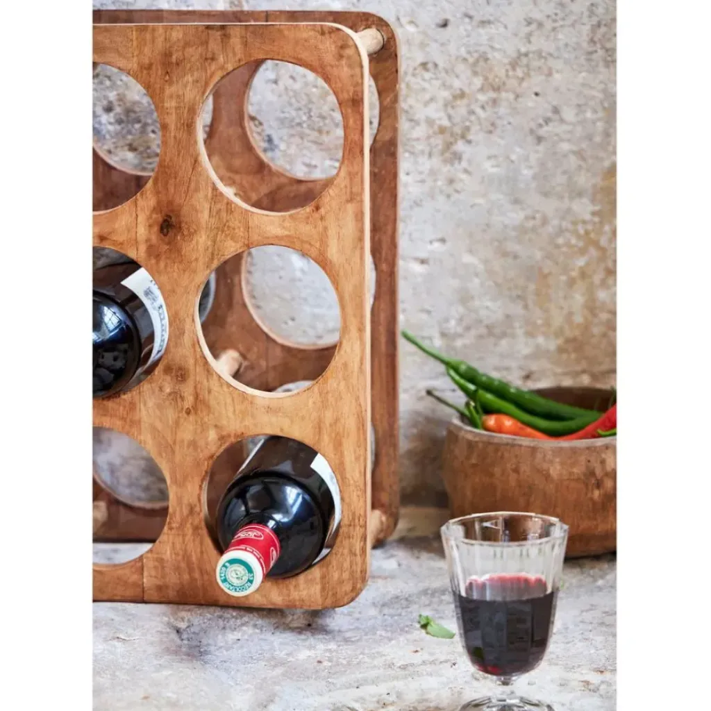 Fabrique de Styles Porte bouteille 6 socles en manguier - Grand Office* Accessoires Vin Et Cocktails