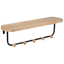 Fabrique de Styles Porte manteau avec étagère en fer noir et bois - Atelier* Patères