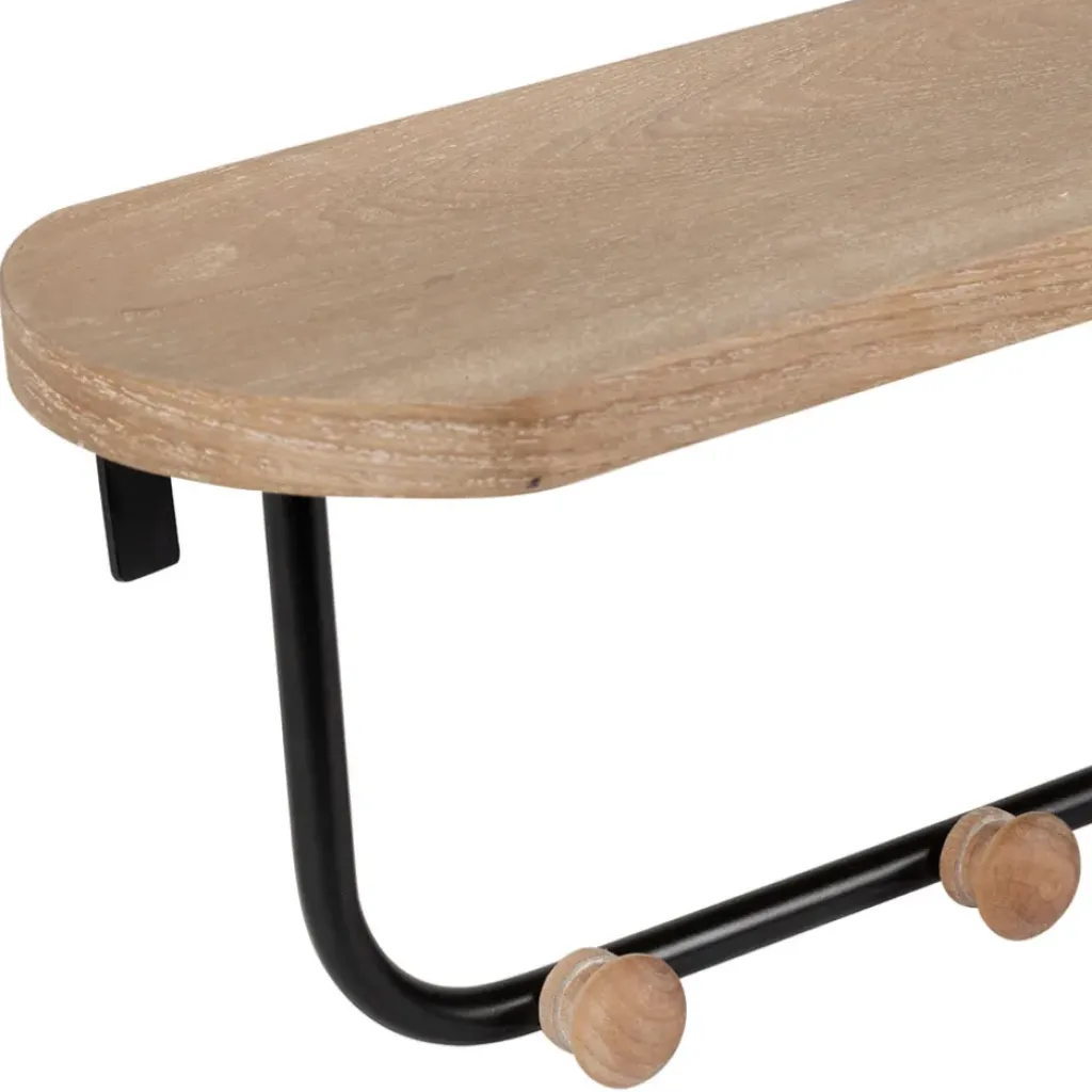 Fabrique de Styles Porte manteau avec étagère en fer noir et bois - Atelier* Patères