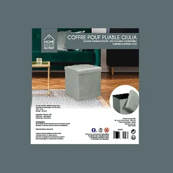 Fabrique de Styles Pouf coffre pliable en velours côtelé - Julia* Poufs Et Tabourets