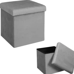 Fabrique de Styles Pouf coffre pliable en velours côtelé - Julia* Poufs Et Tabourets