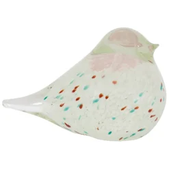 Fabrique de Styles Presse papier moineau en verre vert et rose - Serin* Petits Objets Déco