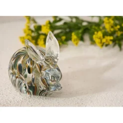 Fabrique de Styles Presse-papier lapin en verre et kaki* Petits Objets Déco
