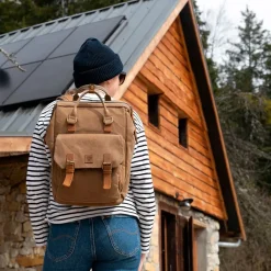 Fabrique de Styles Sac à dos havane 28x14xh39cm -Juneau* Sacs Et Cabas