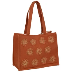 Fabrique de Styles Sac brodé en coton terracotta et doré - Allegra* Sacs Et Cabas