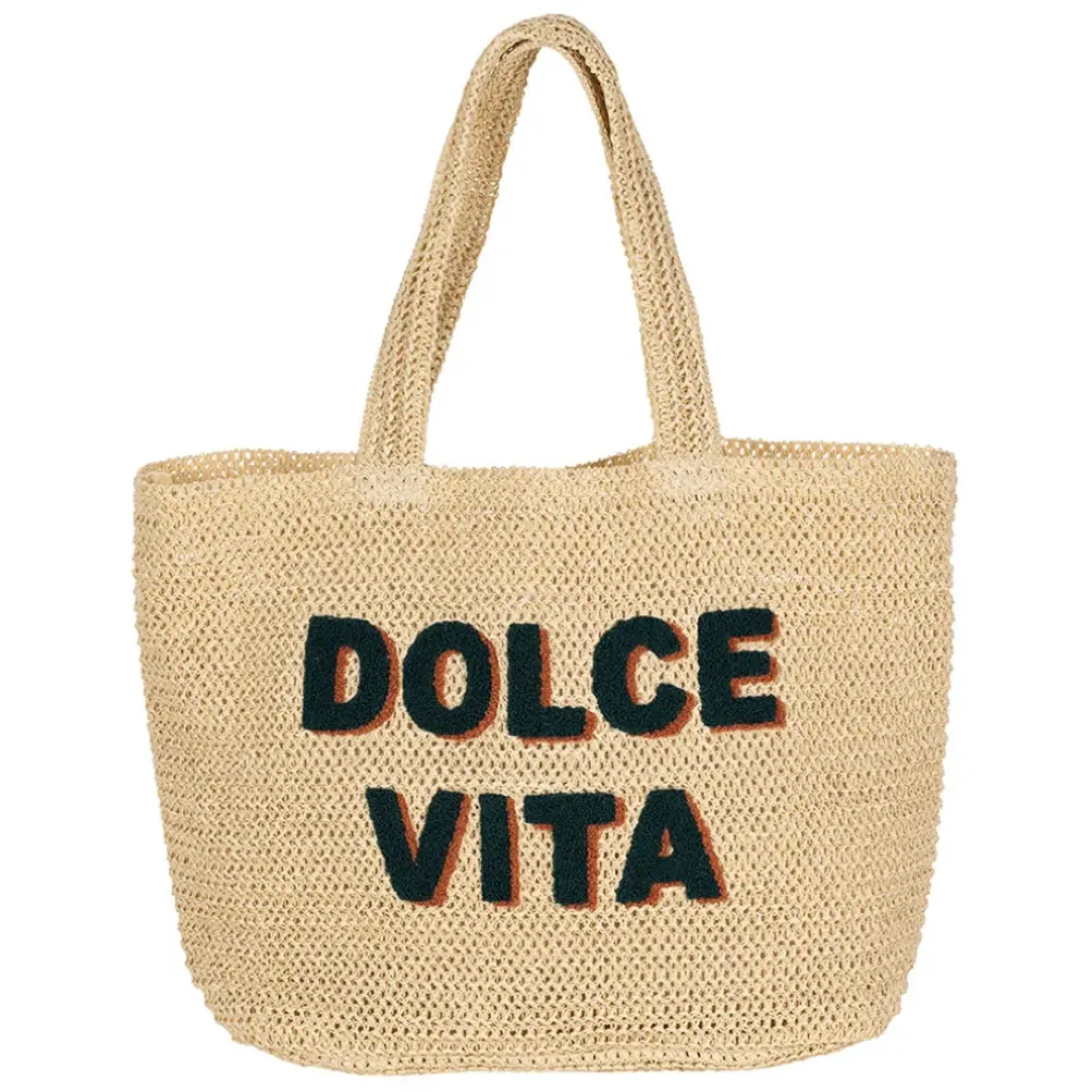 Fabrique de Styles Sac brodé "dolce vita" en corde de papier - Lumi* Sacs Et Cabas