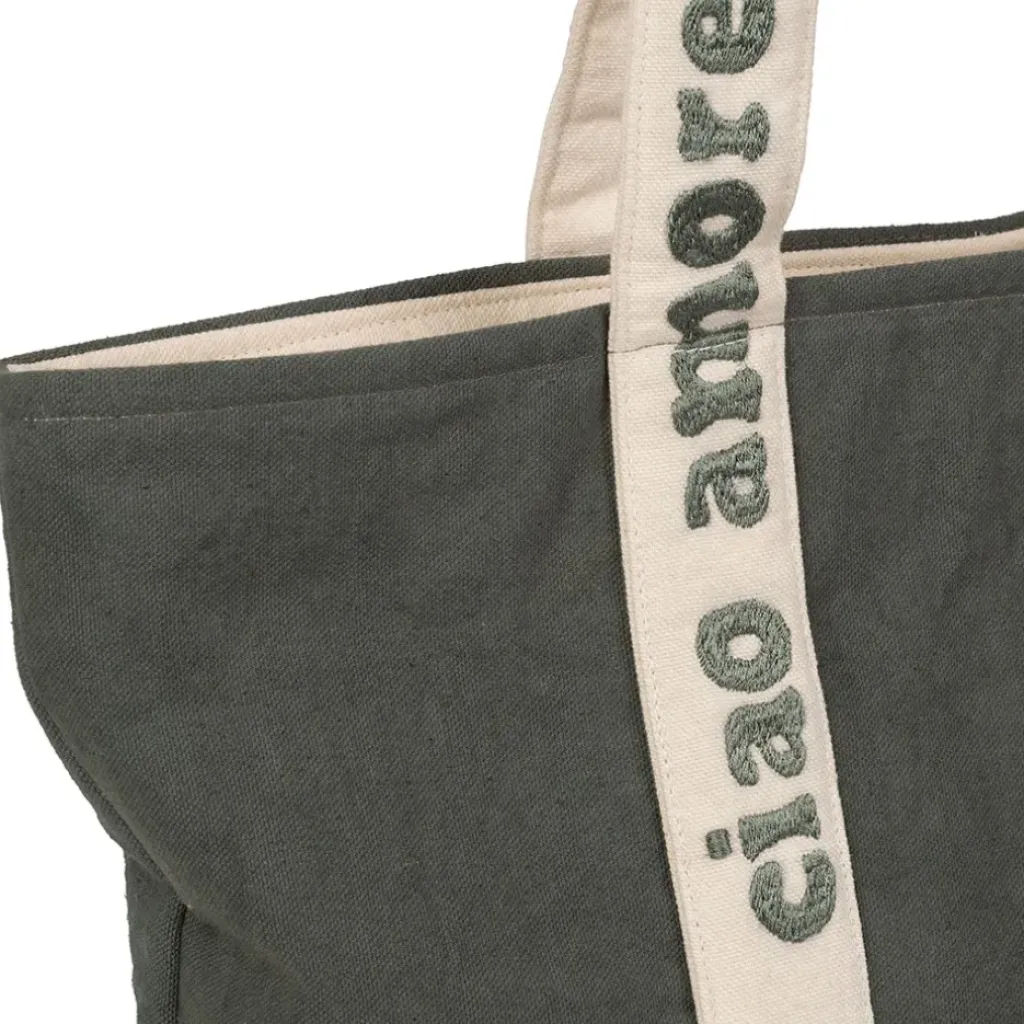 Fabrique de Styles Sac ciao amore en coton émeraude - Vencia* Sacs Et Cabas