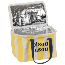 Fabrique de Styles Sac isotherme en coton rayé jaune et bleu - Medi* Sacs