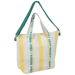 Fabrique de Styles Sac isotherme en coton rayé jaune et blanc - Medi* Sacs Et Cabas