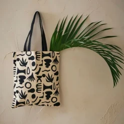 Fabrique de Styles Sac tote bag en coton ecru et noir - Organic* Sacs Et Cabas