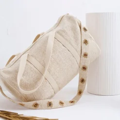 Fabrique de Styles Sac week-end en coton et jute écru et doré - Greeka* Sacs Et Cabas