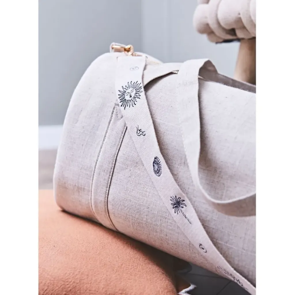 Fabrique de Styles Sac week-end en en tissu et lin écru - Bowling* Sacs Et Cabas