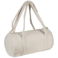 Fabrique de Styles Sac weekend en tissu bouclette écru - Bowling* Sacs Et Cabas