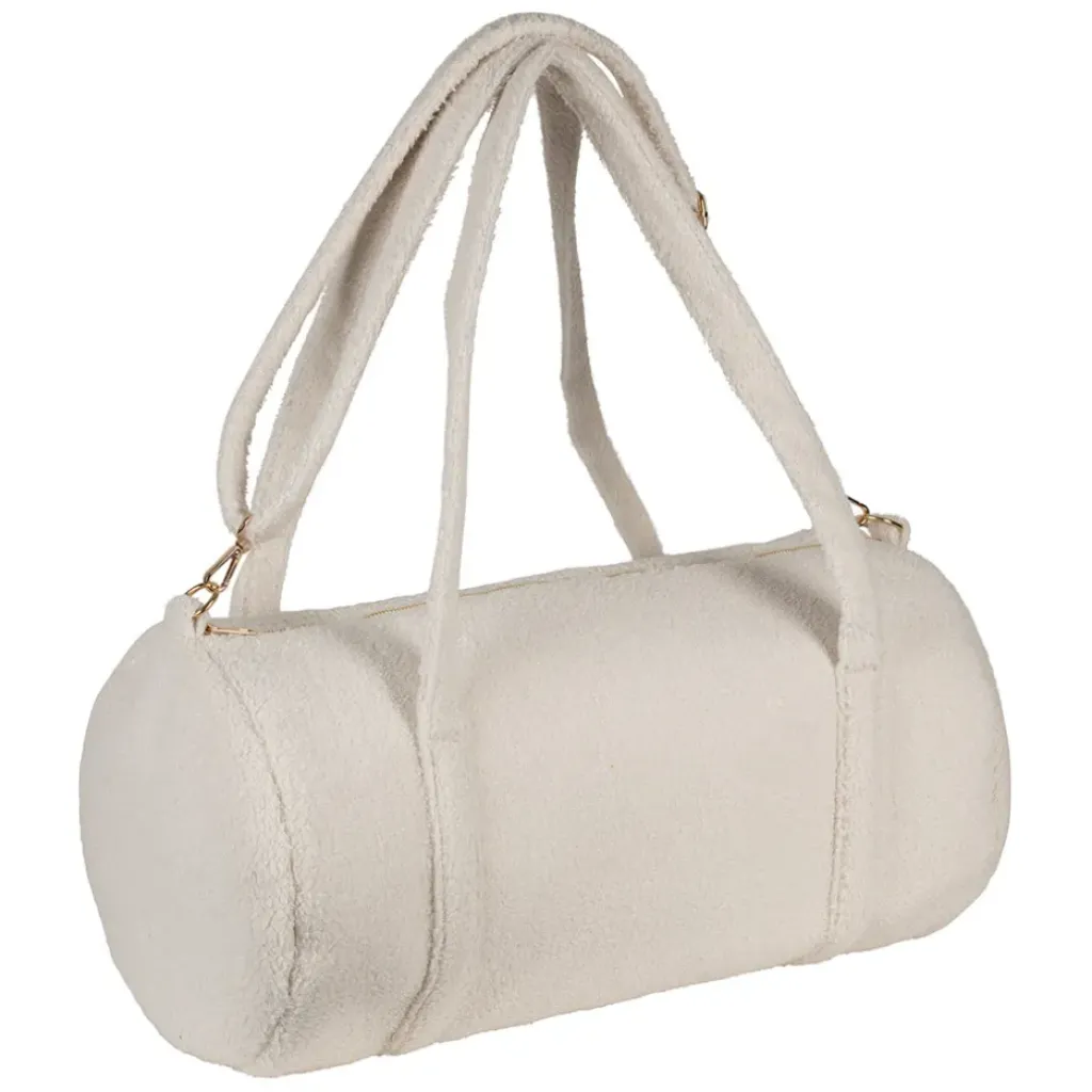 Fabrique de Styles Sac weekend en tissu bouclette écru - Bowling* Sacs Et Cabas