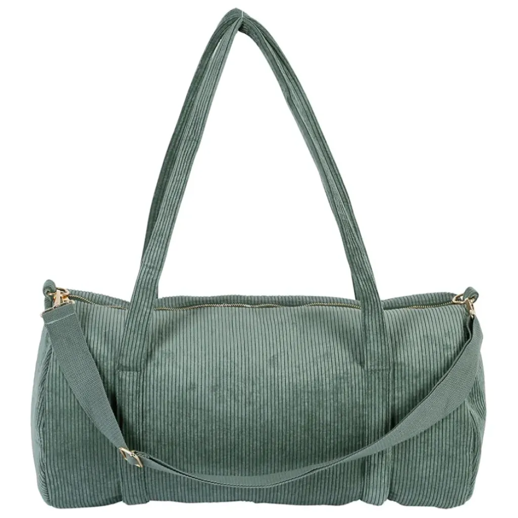 Fabrique de Styles Sac weekend en velours côtelé vert - Funny* Sacs Et Cabas