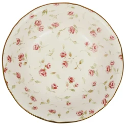 Fabrique de Styles Saladier en faïence rose et doré d23cm - Rose* Plats Et Saladiers