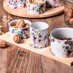 Fabrique de Styles Service apéritif 4 pièces en céramique - Garden* Bols Et Coupelles