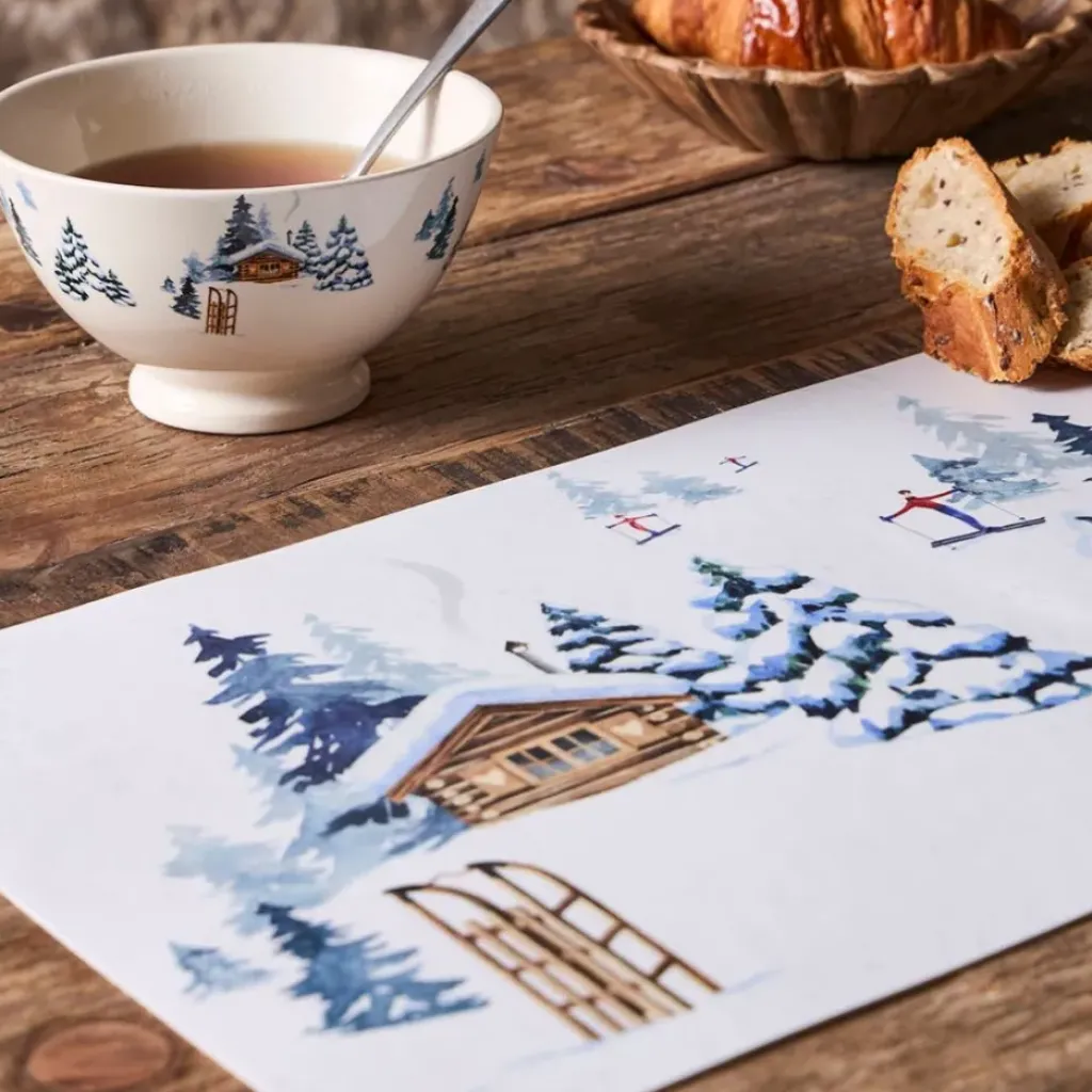 Fabrique de Styles Set de table en vinyle blanc et bleu 45x30cm - Chalet* Sets De Table