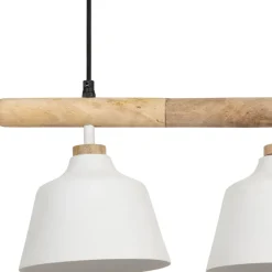 Fabrique de Styles Suspension 3 lampes en fer et manguier L66cm - Ferese* Suspensions