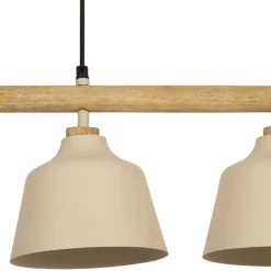 Fabrique de Styles Suspension 3 lampes en fer et manguier L66cm - Ferese* Suspensions