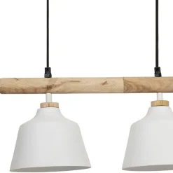 Fabrique de Styles Suspension 5 lampes en fer et manguier L114cm - Ferese* Suspensions