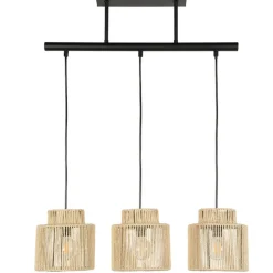 Fabrique de Styles Suspension 3 lumière en métal et cordelette tressé l60cm - cancun* Suspensions