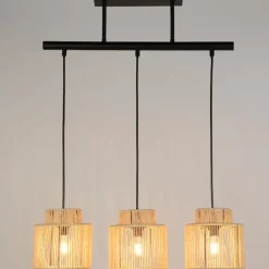 Fabrique de Styles Suspension 3 lumière en métal et cordelette tressé l60cm - cancun* Suspensions