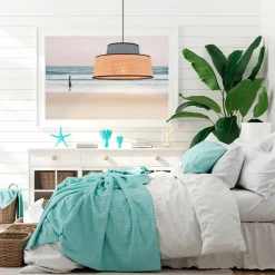 Fabrique de Styles Suspension en coton et raphia d38cm pétrole - Mallorca* Suspensions