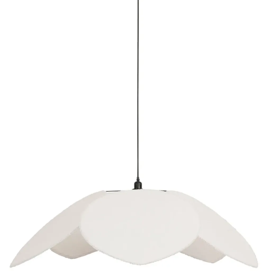 Fabrique de Styles Suspension en tissu et frêne d110x39cm écru - Bouclette* Suspensions